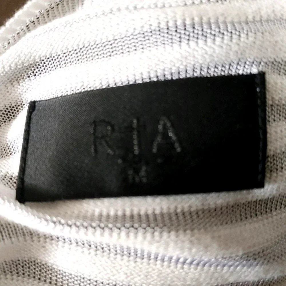 RtA Gilda Sweater Semi-Sheer Striped Print Long Sleeves in White Cloud Size M - Picture 6 of 7